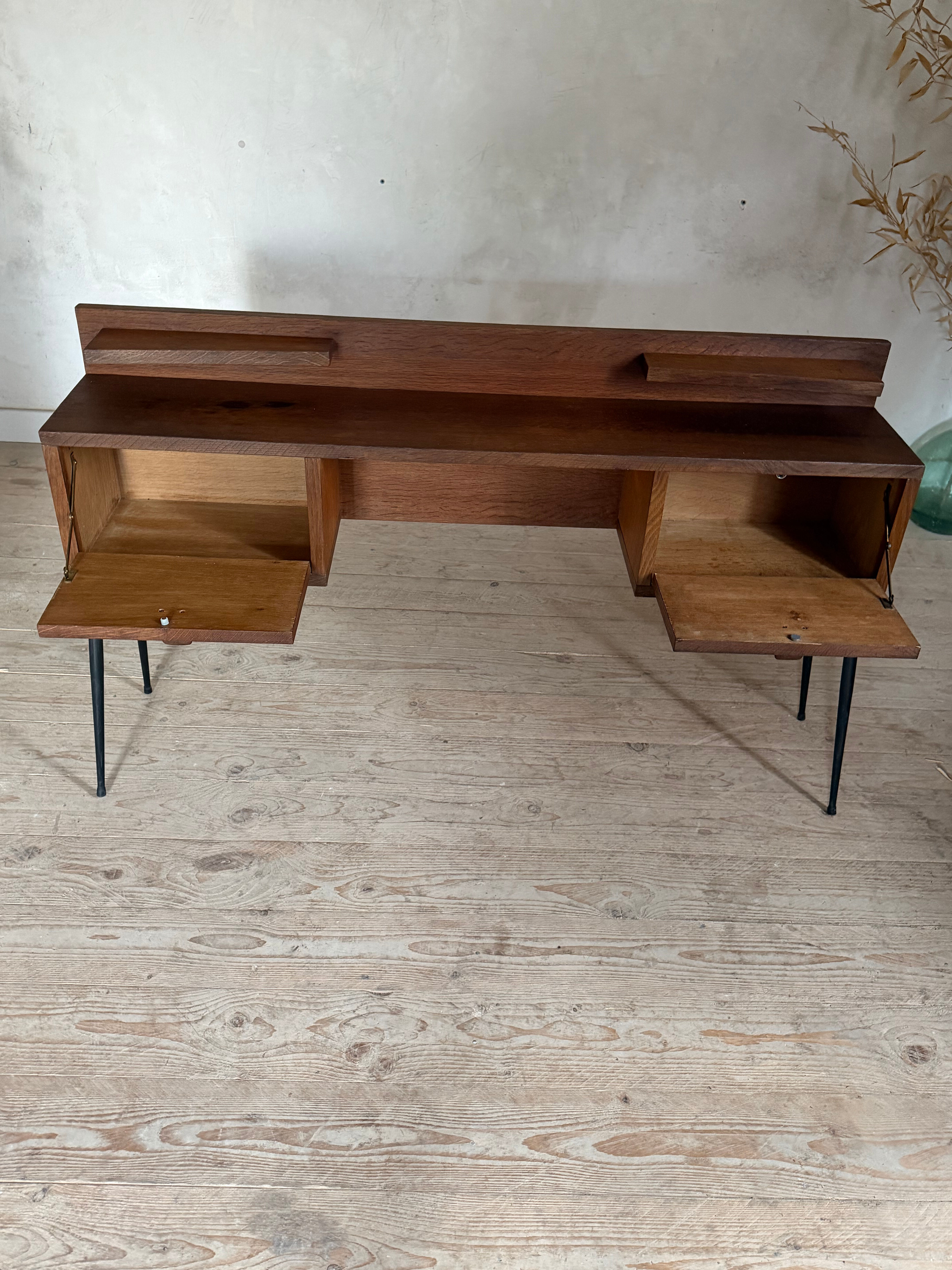 Vintage oak console desk