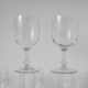Set of 9 old wine glasses engraved in blown glass, early 20th century