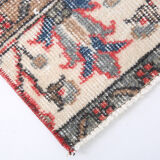 2x8 red floral turkish runner rug.77x261cm