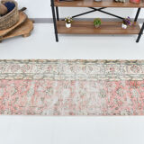 2x9 shabby chic vintage runner rug, 74x265cm