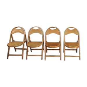 lot de 4 chaises de bistrot pliantes de marque OTK 1950