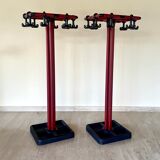 Red and black coat rack design 1980s