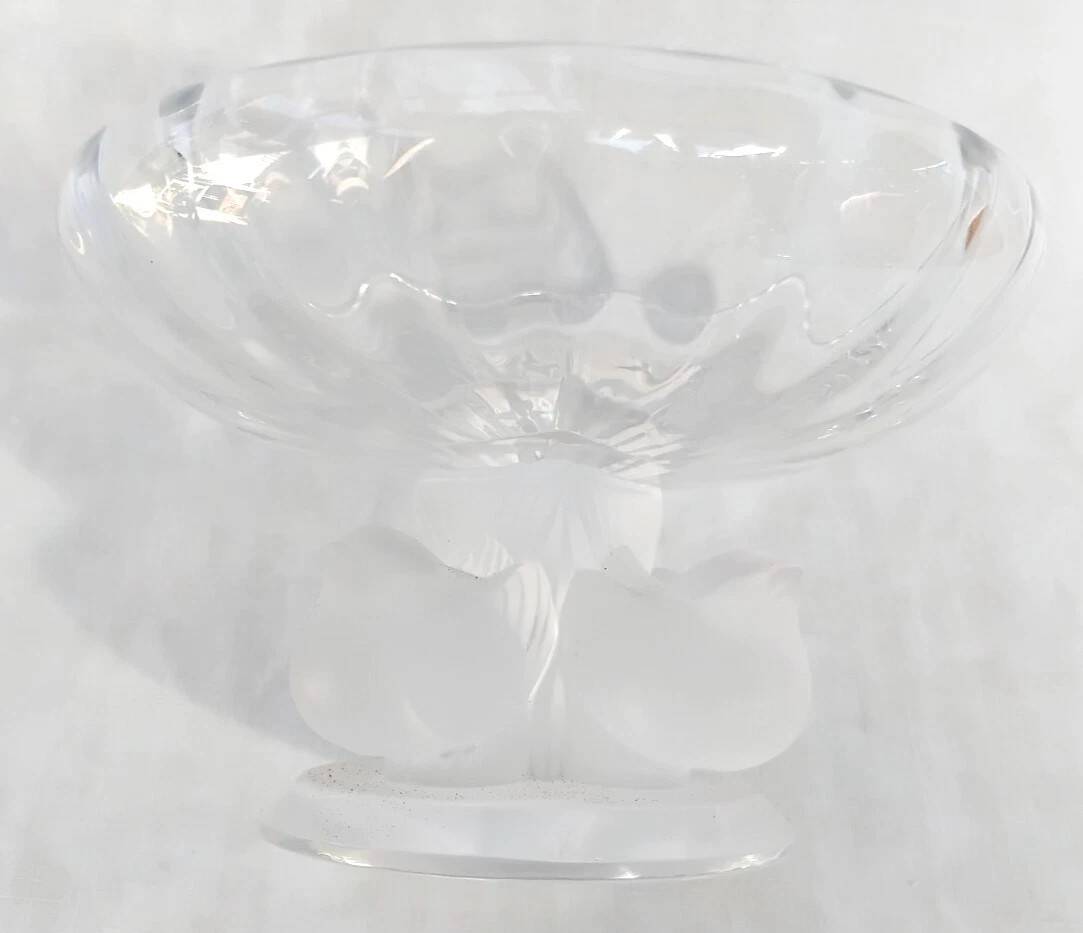 Lalique France - Crystal Bowl Model Nogent Signed
