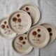 Set of 6 dessert plates in Sarreguemines sandstone, thistle pattern