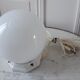 Table lamp ball in opaline and foot porcelain art deco