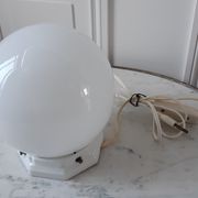 Table lamp ball in opaline and foot porcelain art deco