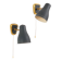 Jacques biny (designer) - pair of adjustable wall lights in brass & metal