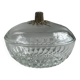 Sugar bowl box with glass lid floral decoration.