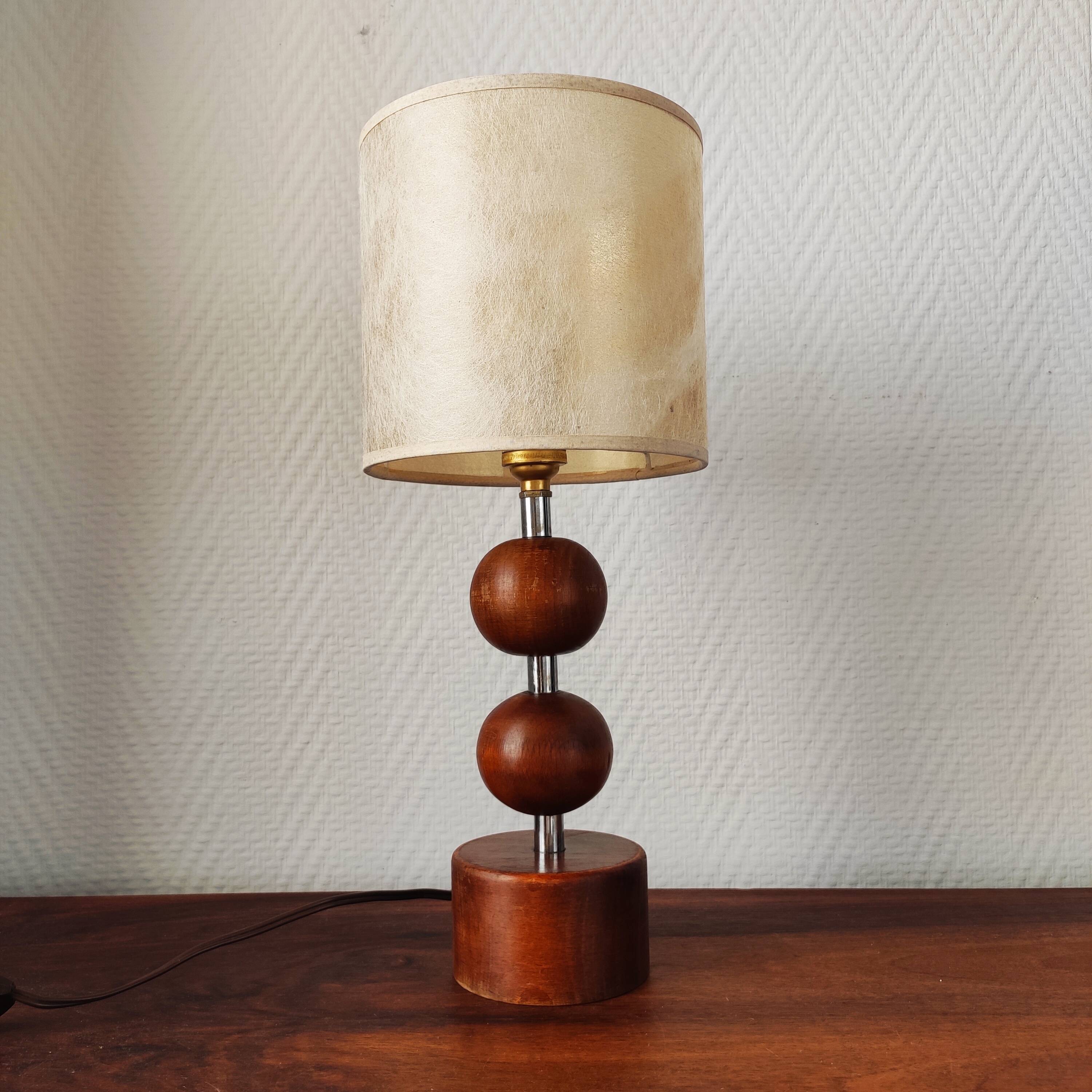 Scandinavian wooden lamp 1960