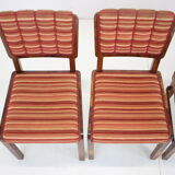 1930s set of 4 art deco dining chairs, czechoslovakia
