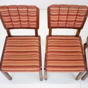 1930s set of 4 art deco dining chairs, czechoslovakia