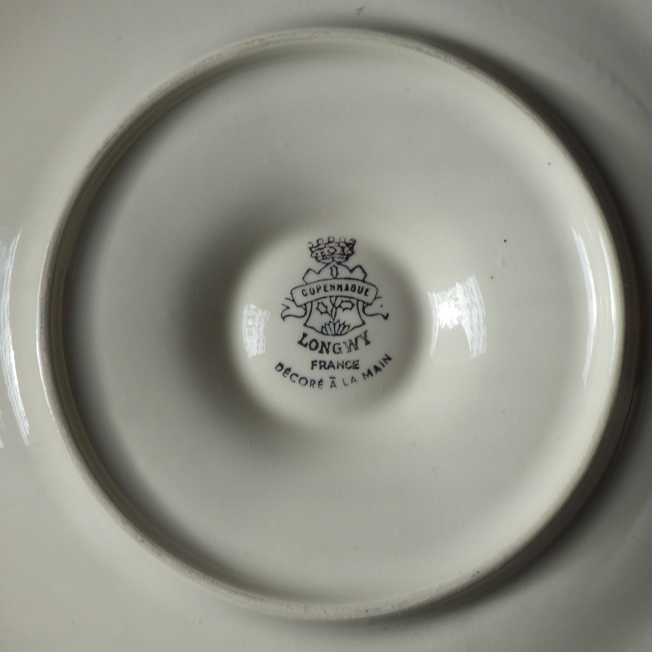 Longwy earthenware oyster plates Copenhagen model