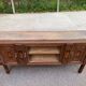 Haut de buffet art déco vitrine basse en bois massif et miroir 1920