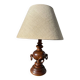 Turned wood lamp with rings
