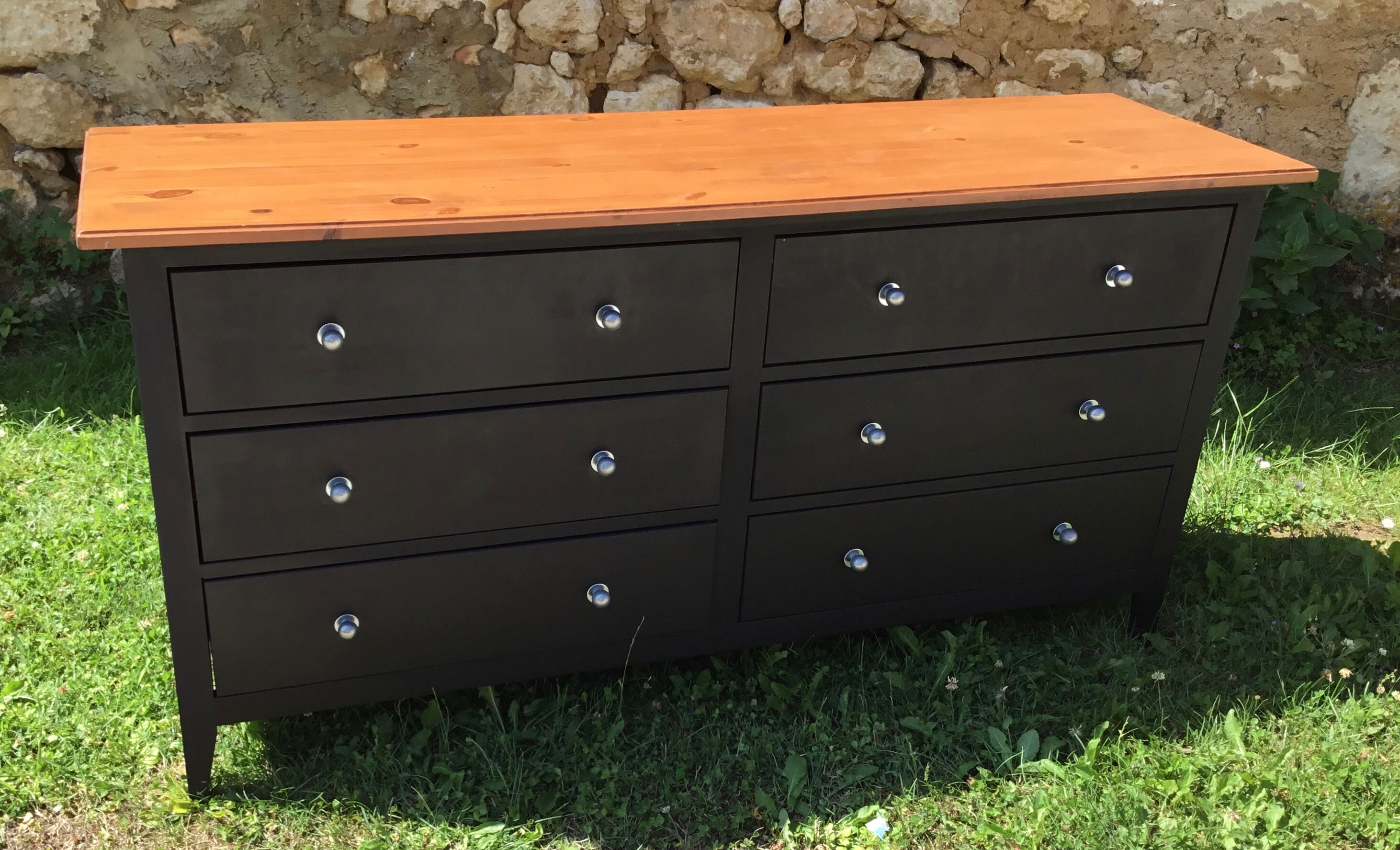 1980s fir chest of drawers