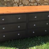 Commode en sapin des années 1980 relookée