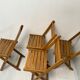 4 chaises pliables en bois vintage