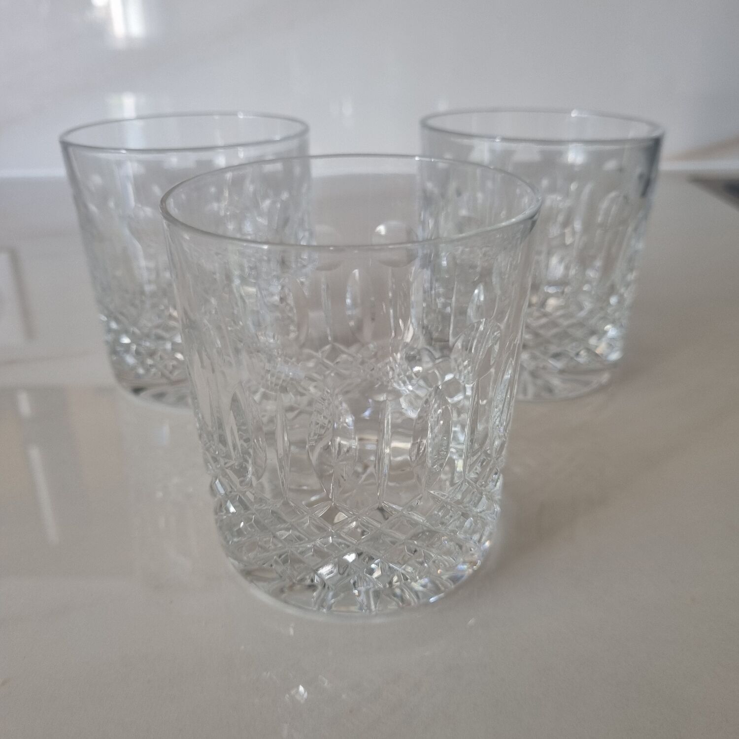 3 high-quality crystal whisky glasses