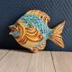 Vintage Ceramic Wall Decorative Fish - Mediterranean Style Decoration
