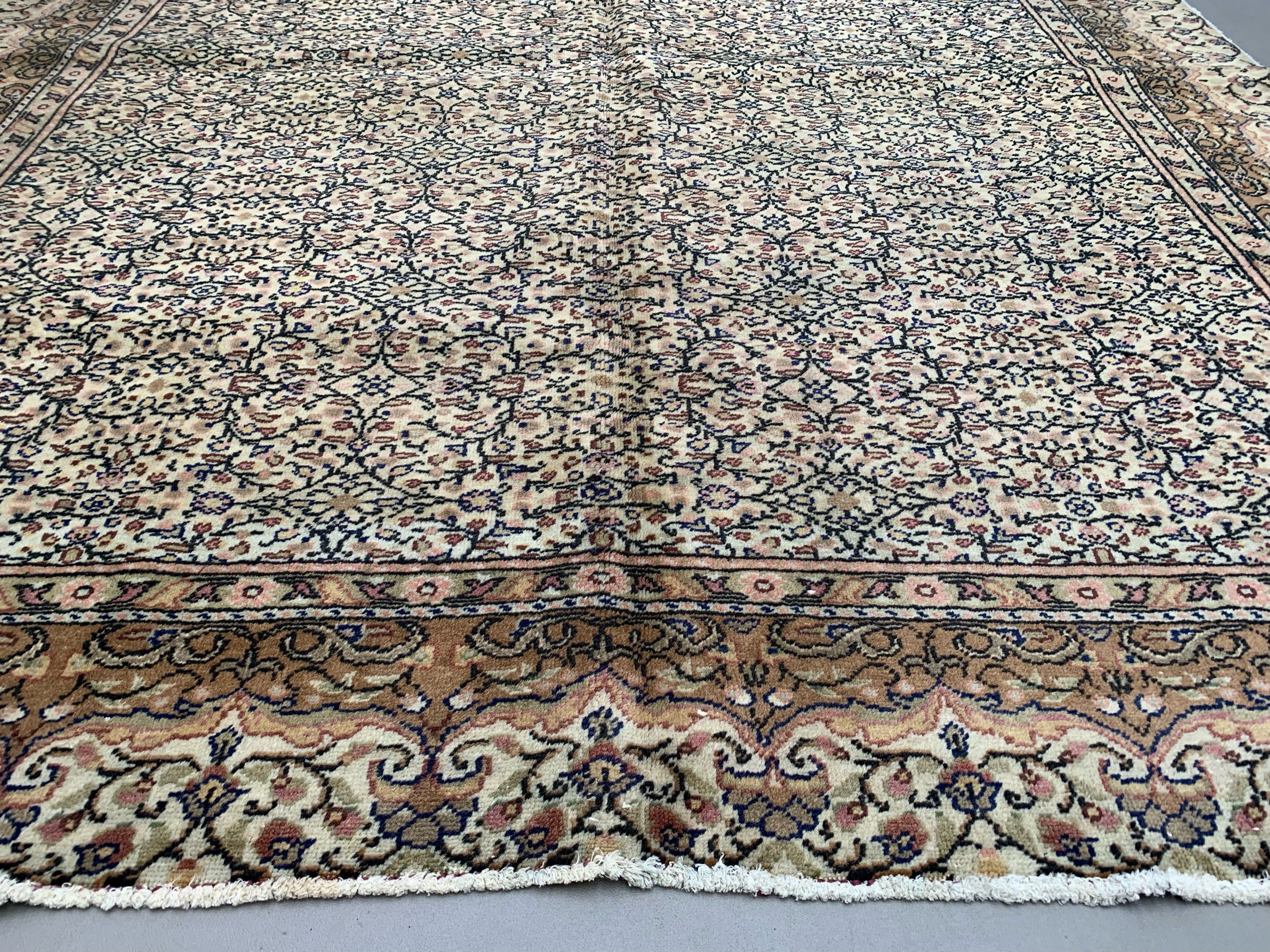 Vintage Turkish Rug 290x195 cm, Tribal Wool Carpet Large