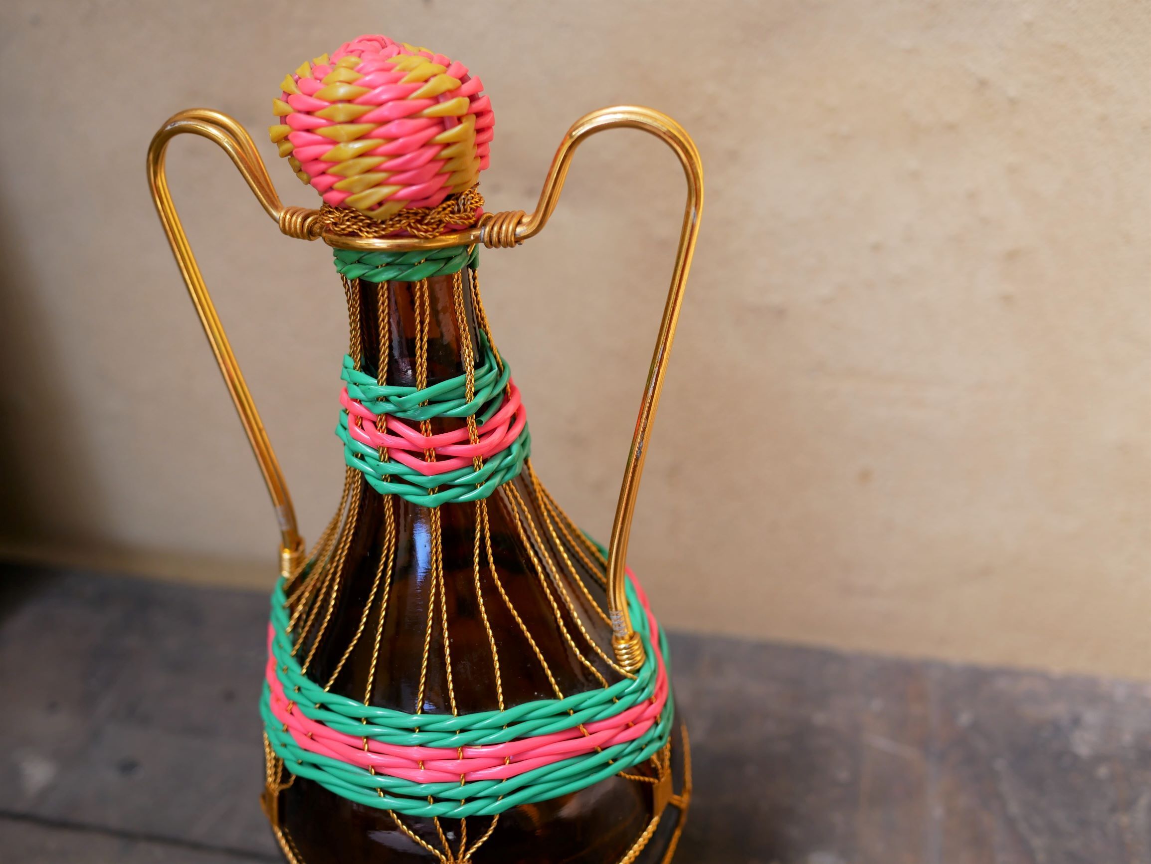 Vintage "scoubidou" bottle