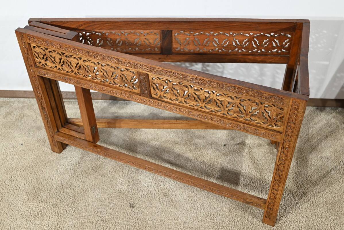 Table Orientale Pliante en Bois Exotique – Début XXe