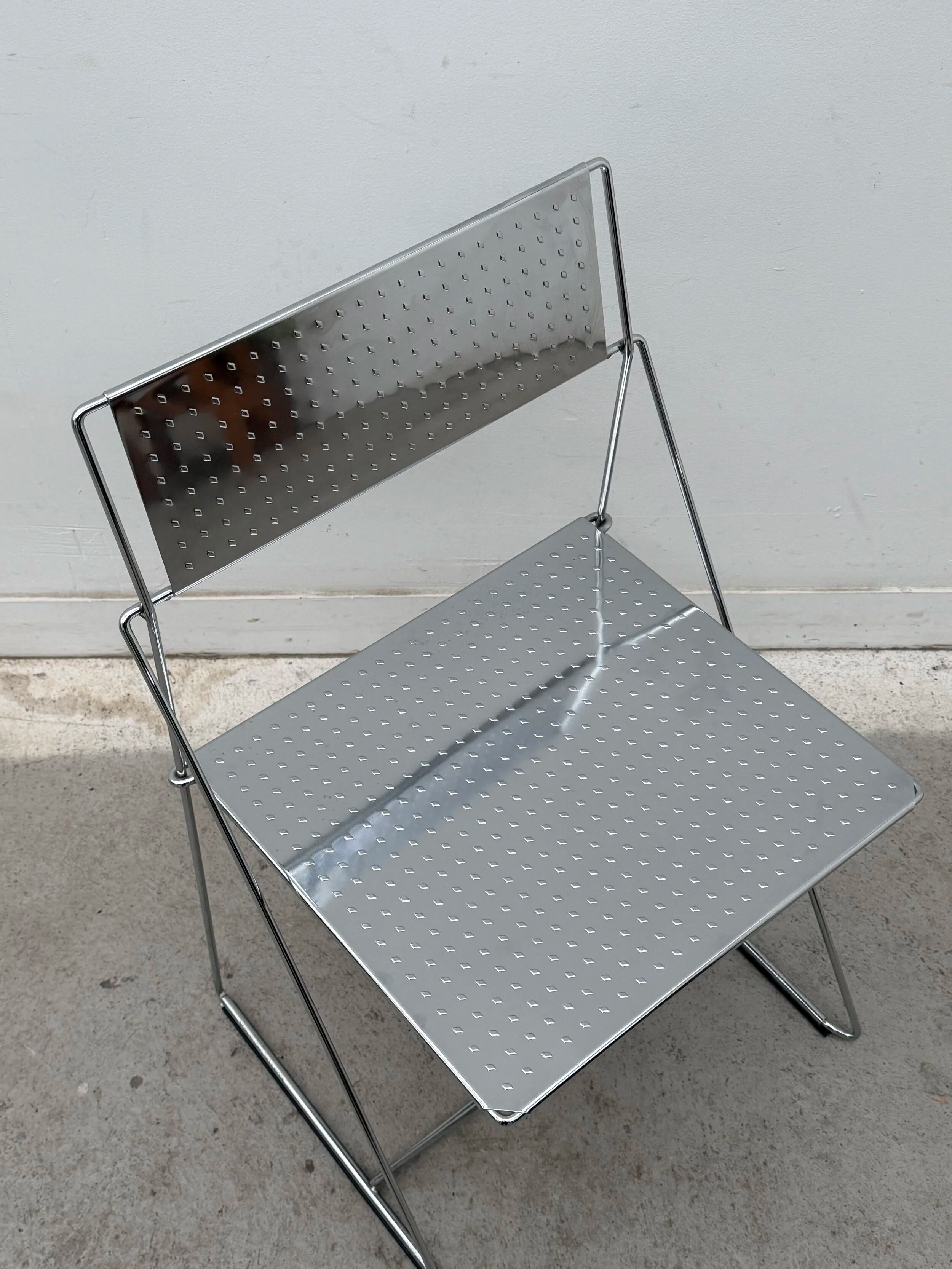 Nuova X Line chair for Magis in chrome, Italy 1980