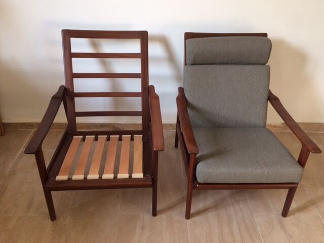 Paire de fauteuils scandinaves en teck années 60
