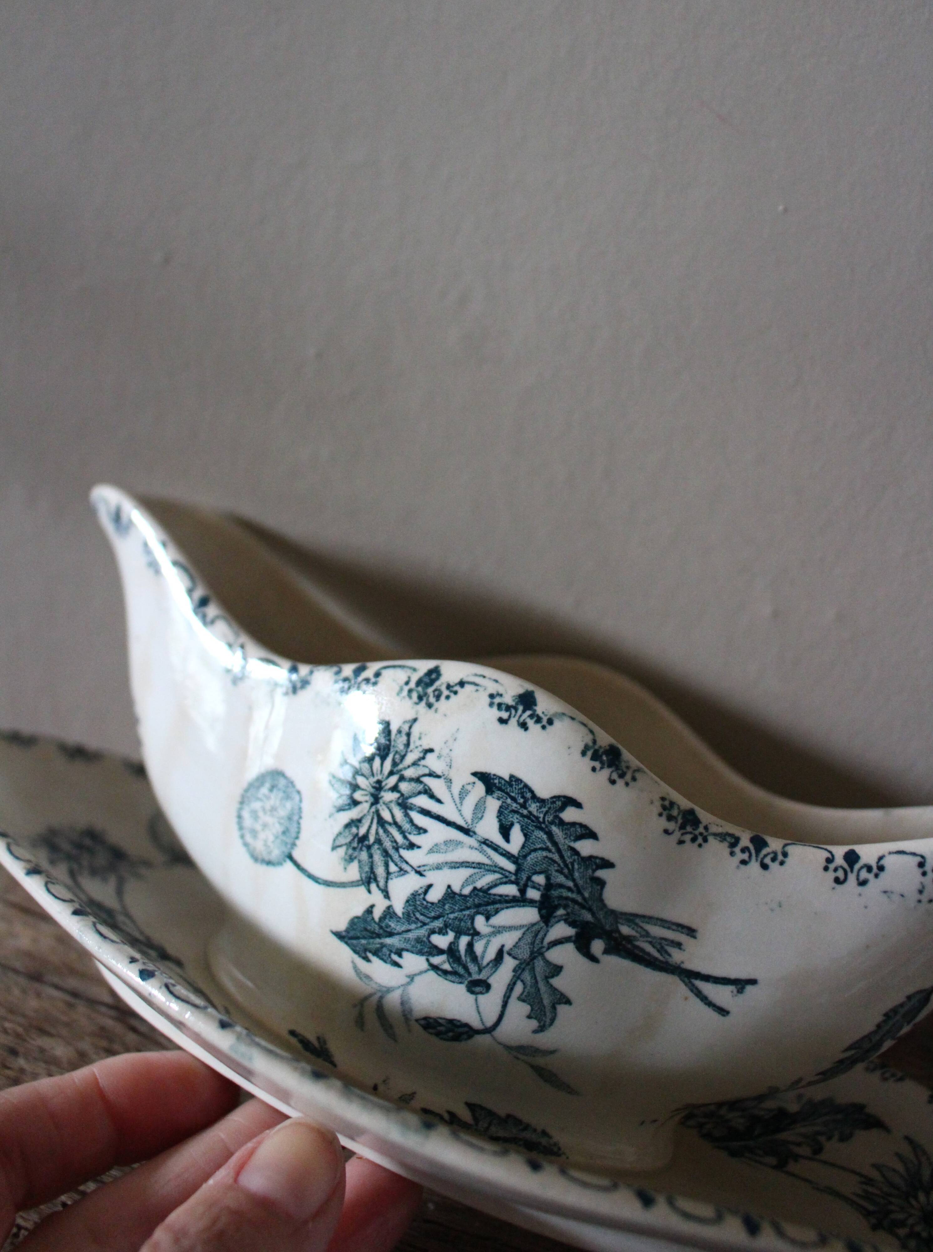 Sauceboat Terre de Fer Clairefontaine Blue Dandelion