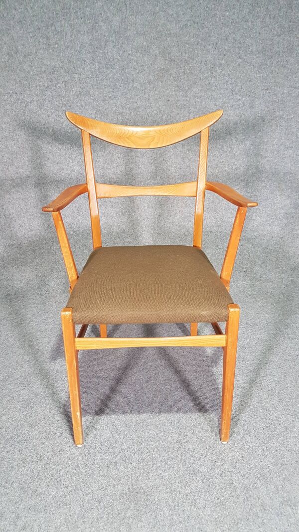 Ensemble de 4 fauteuils de salle à manger en corne de vache allemands par Lübke, années 1950, extrêmement rares