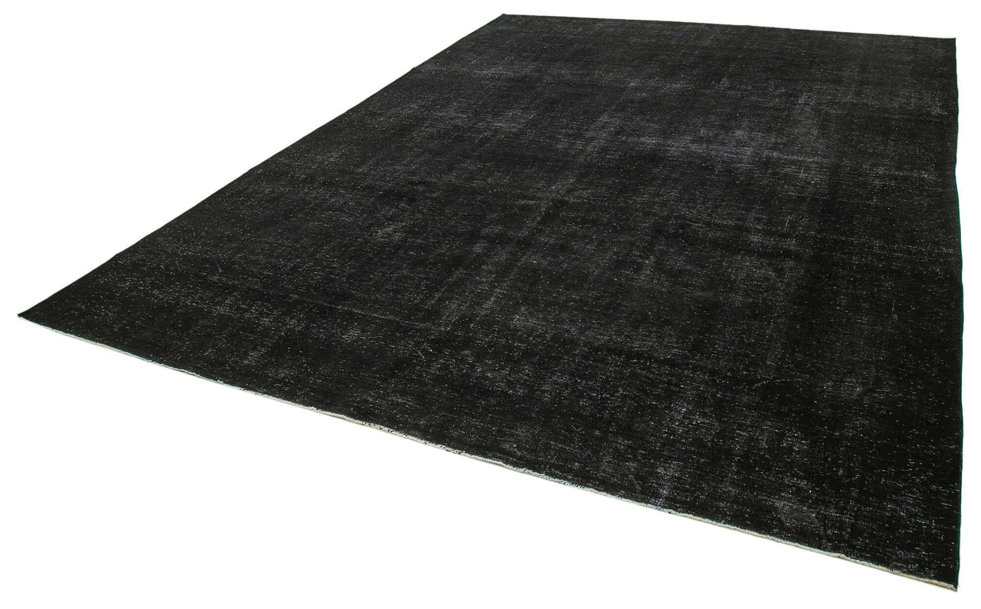 Hand-Knotted Oriental Overdyed 300 cm x 400 cm Black Wool Carpet