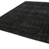 Hand-Knotted Oriental Overdyed 300 cm x 400 cm Black Wool Carpet