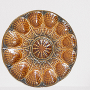 Sarreguemines barbotine shellfish dish