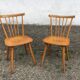 Pair of Scandinavian beech bistro chairs