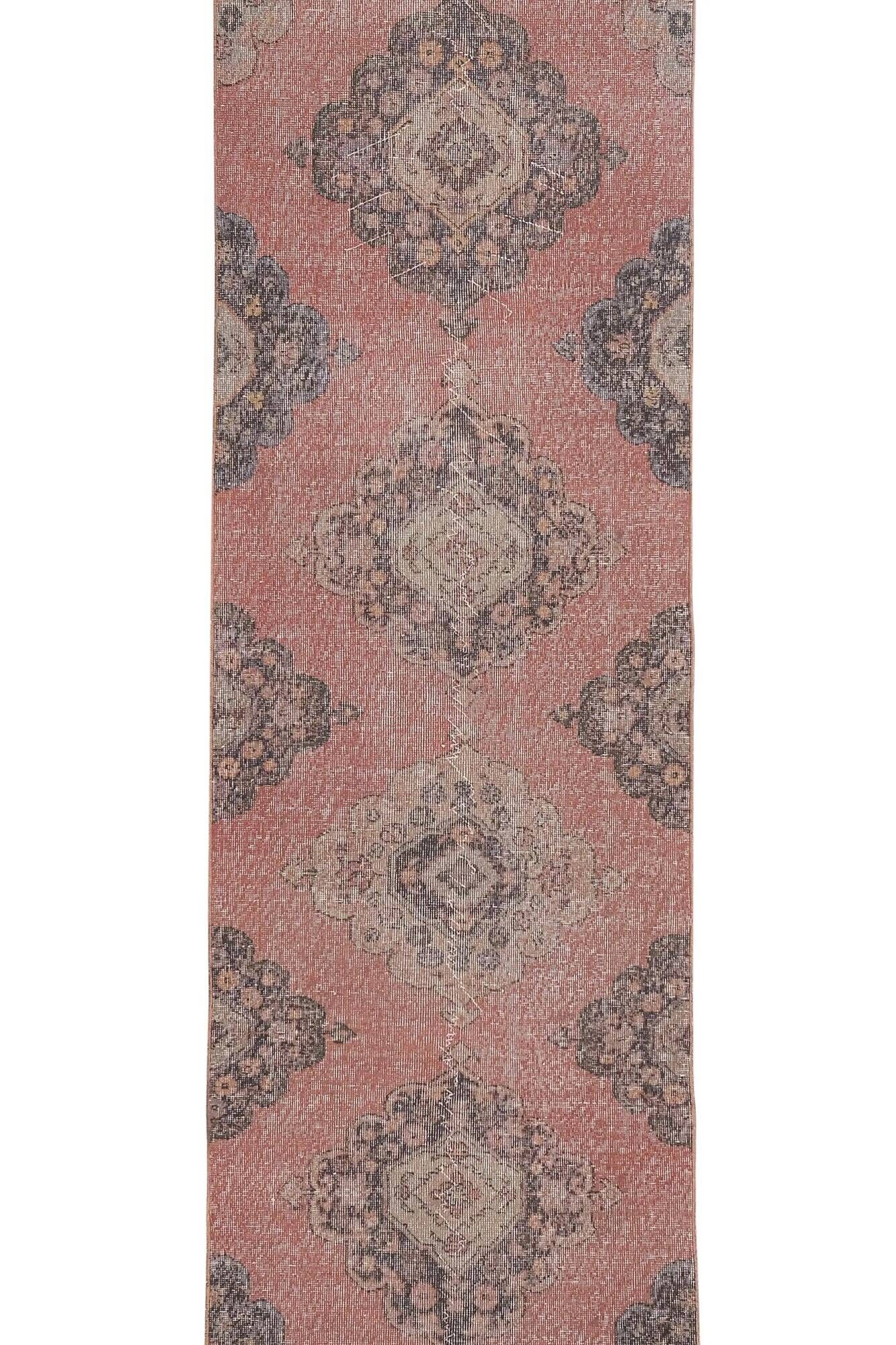 Vintage Turkish hallway rug 87x382 cm