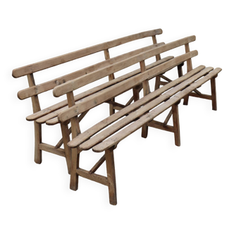 Pair of large Manoir back benches