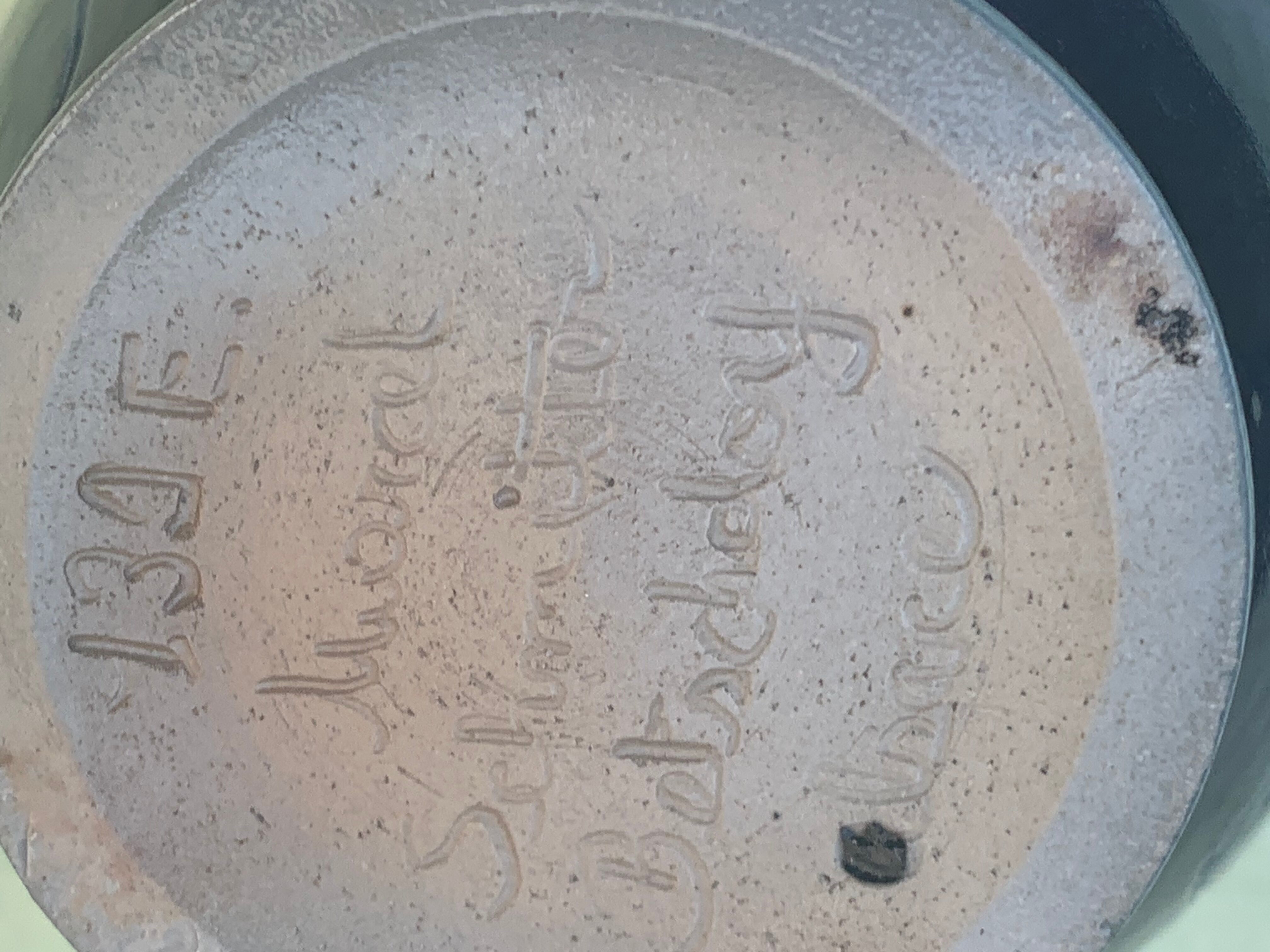 Blue sandstone vase signed Marcel Schmitter betschdorf Alsace