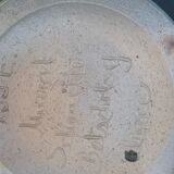 Blue sandstone vase signed Marcel Schmitter betschdorf Alsace