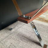 Coffee table in signed ceramic and chromed metal 70s