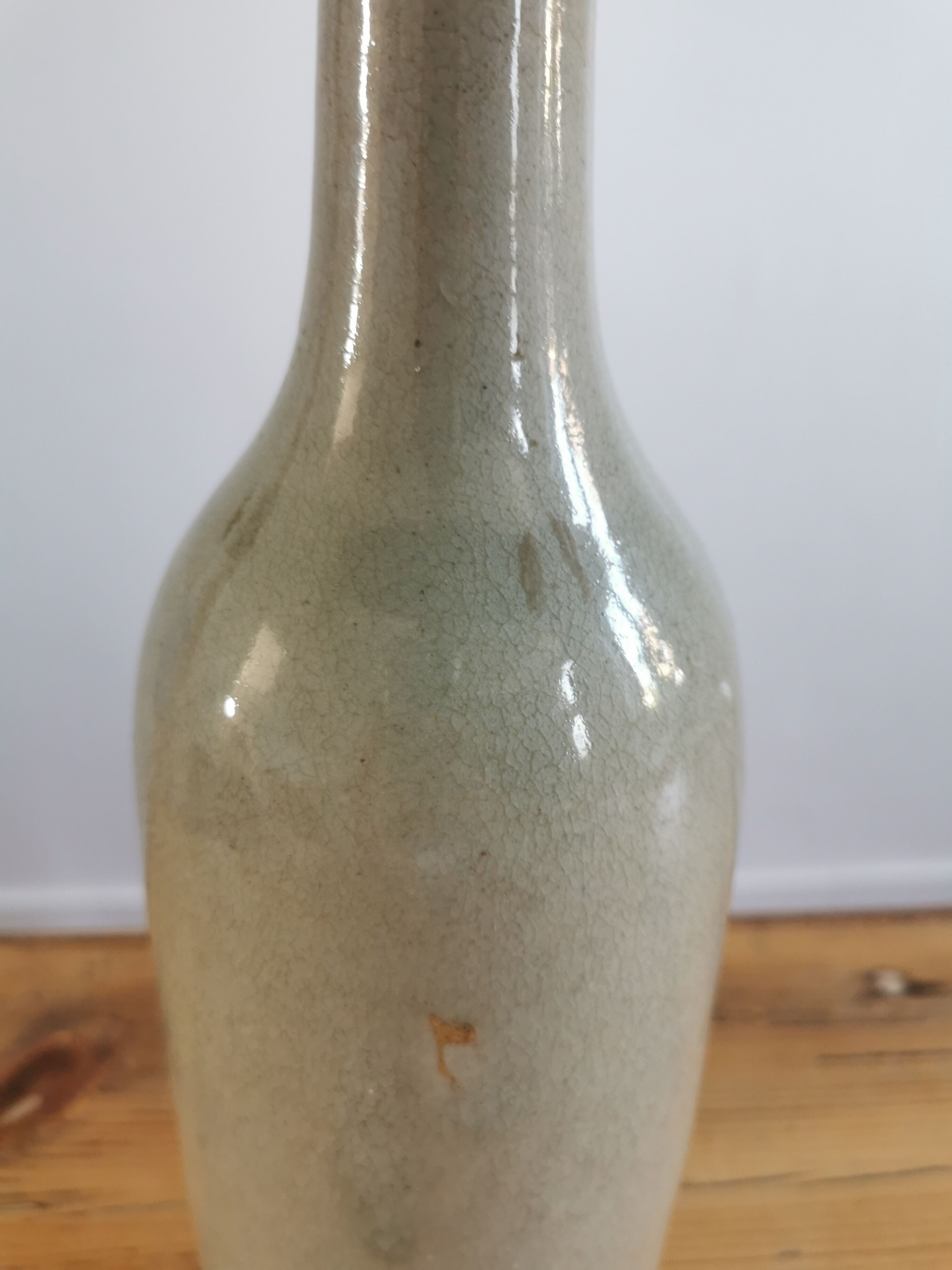 Vintage stoneware and rope lamp