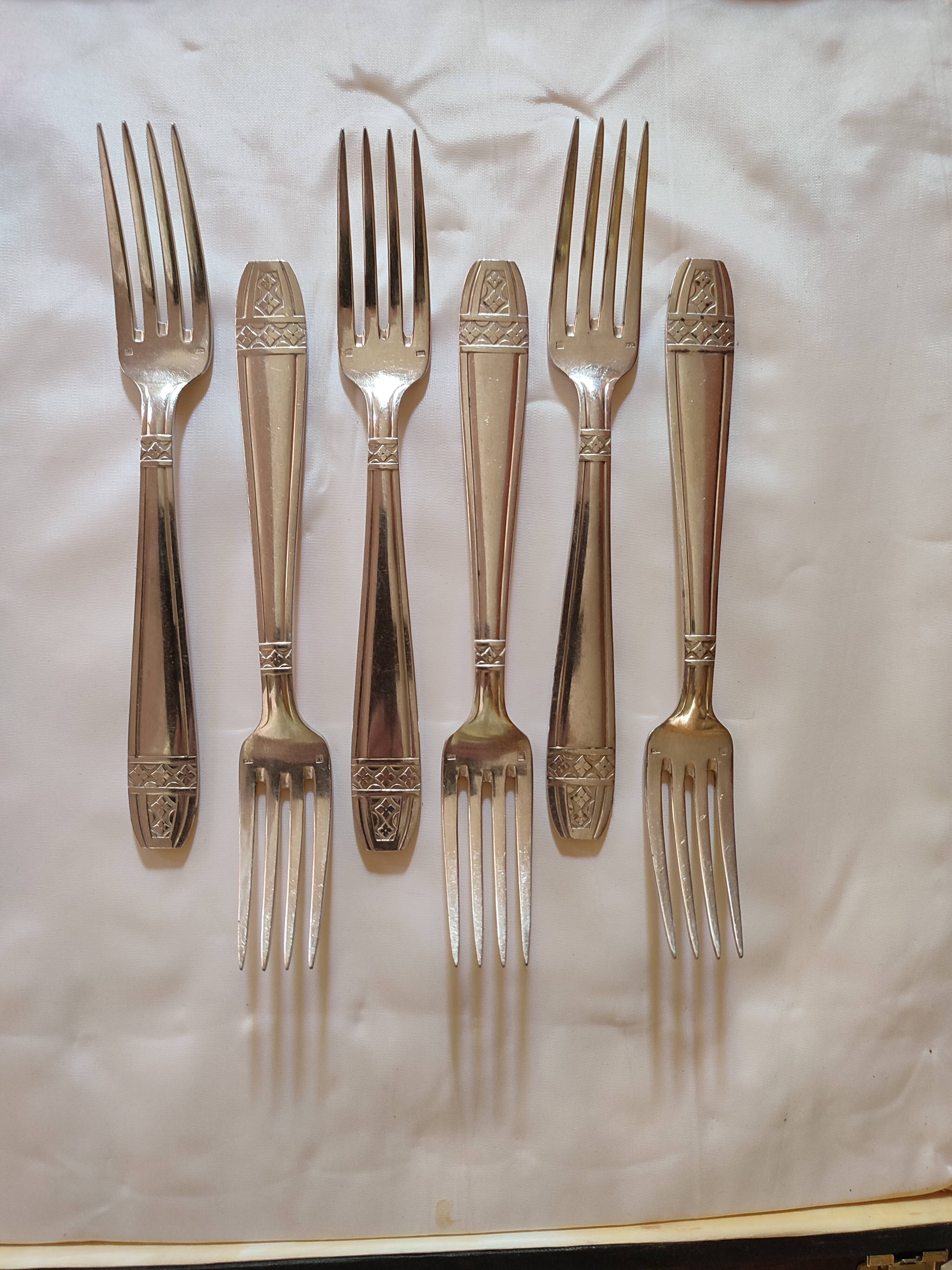 Silver-plated cutlery set - monaco grand prix model with case