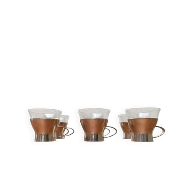 Verres à thé allemands des années 50 par WMF, années 1960, ensemble de 6.