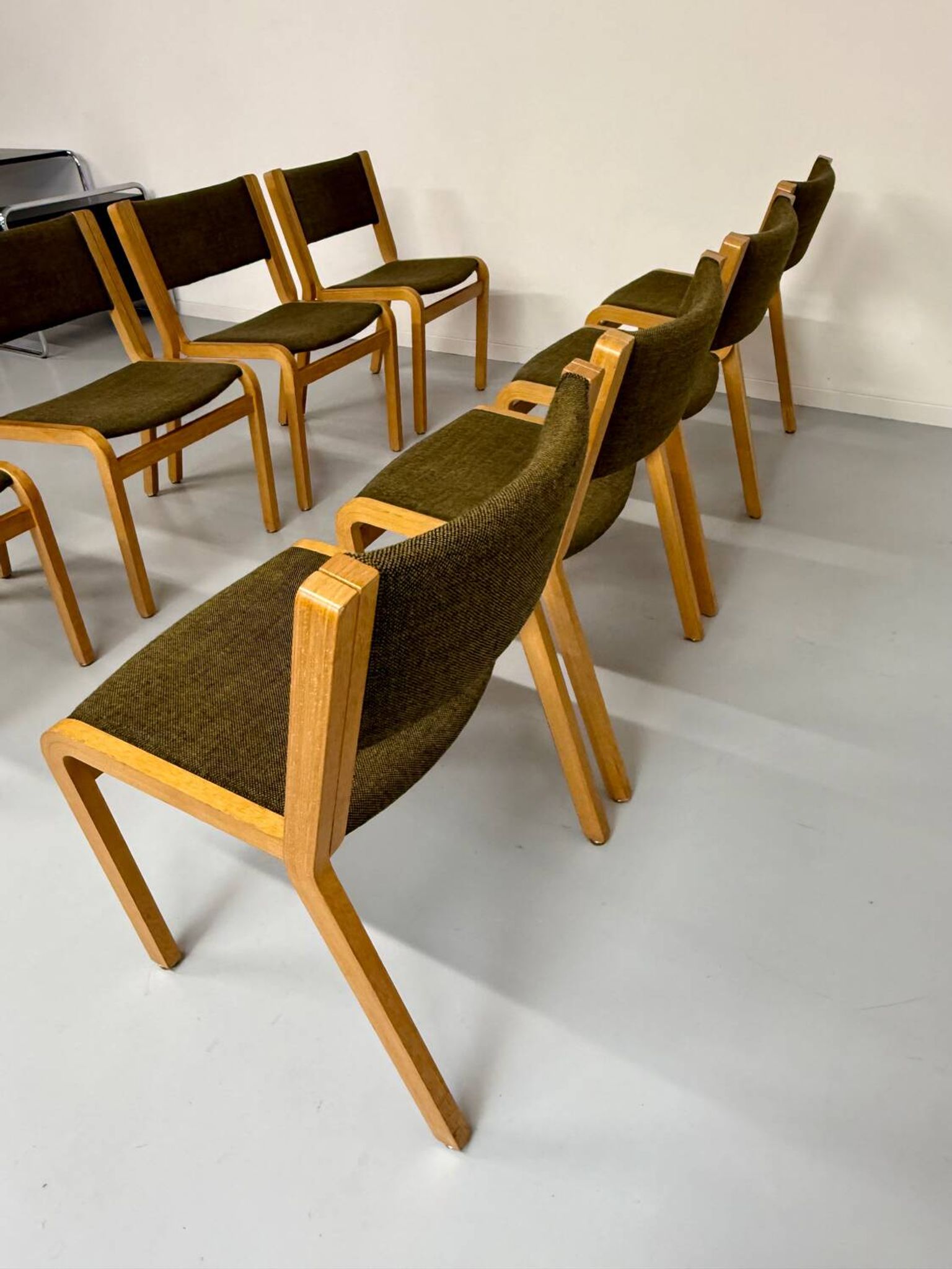 Set of 8 Thygesen and Sorensen / Magnus Olesen designer chairs from the 70s