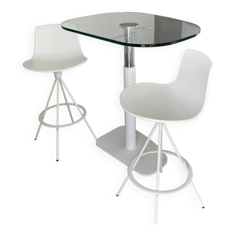 Standing dining table Ligne Roset with 2 stools