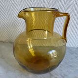 Ochre yellow blown glass decanter