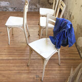 Set 4 white Baumann chairs