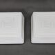 1970s Pair of Milky Glass Square Ceiling Lights, Czechoslovakia