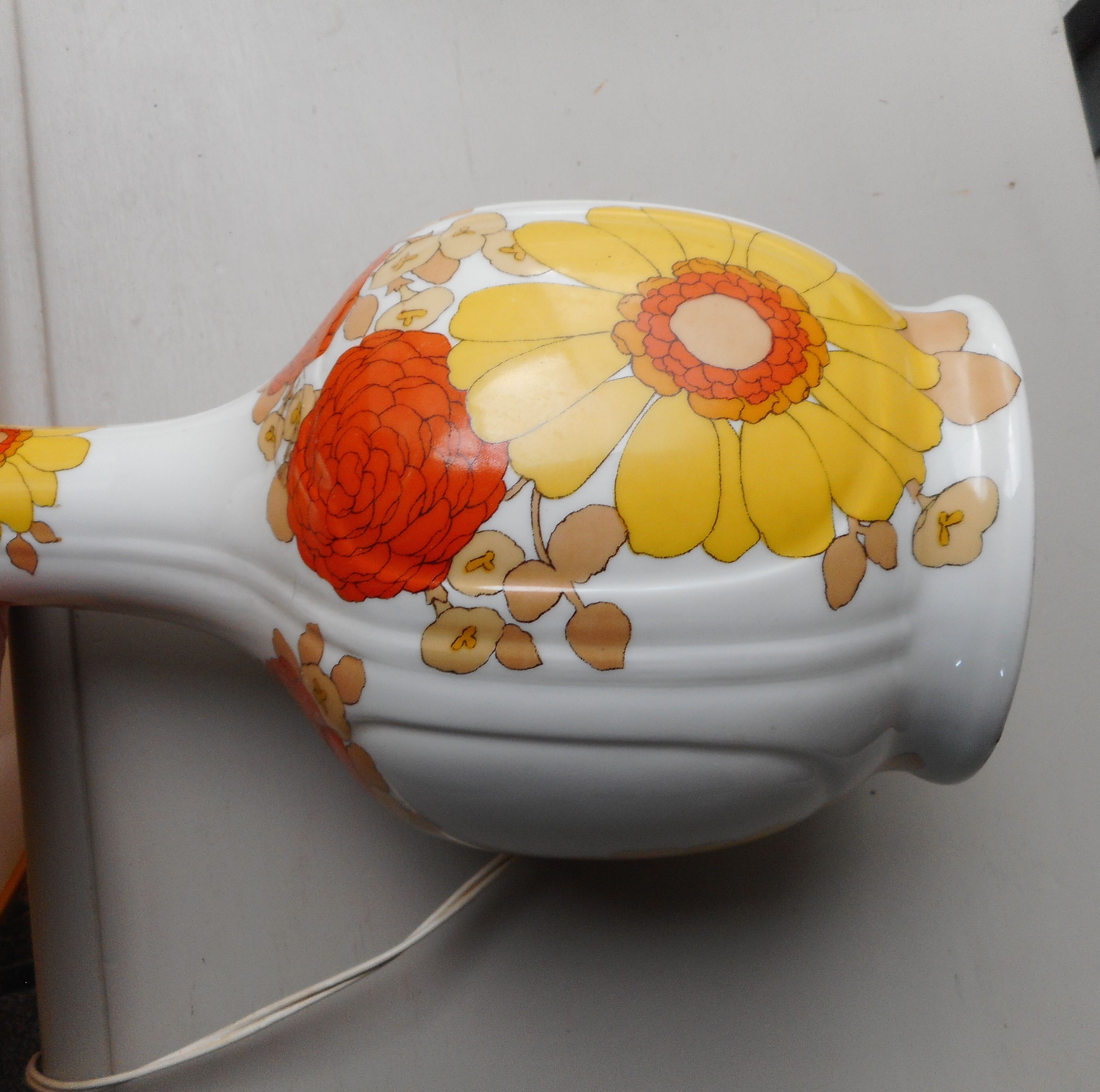 Vintage porcelain foot lamp