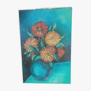 Painting on canvas Dahlias