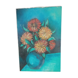 Peinture sur toile Dahlias